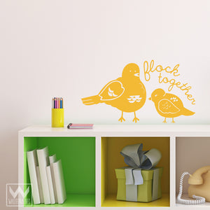 Wall Quotes and Bird Vinyl Wall Decals for Kids Room or Nursery Decorating - Wallternatives