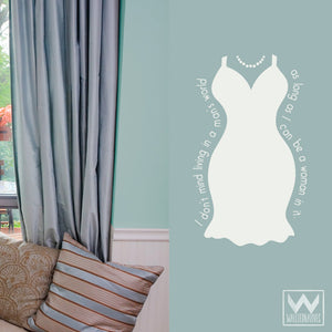 Marilyn Monroe Dress and Wall Quote Vinyl Wall Decals for Dorm Decor or Girls Room - Wallternatives