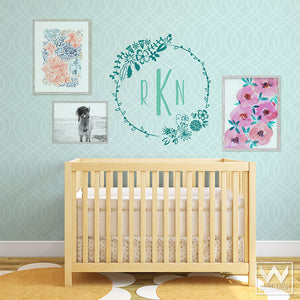 Wildflowers Floral Frame Vinyl Wall Decal