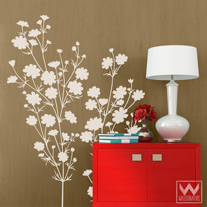 Flowers Floral Vinyl Wall Decals for Easy DIY Wall Art Murals - Wallternatives