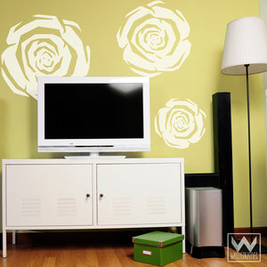 Modern Flowers and Retro Roses - Colorful Vinyl Wall Decals from Wallternatives