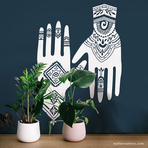 Henna Hands Vinyl Wall Decals Set