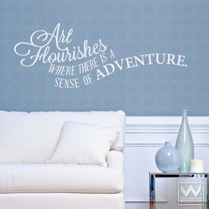 Art and Adventure Wall Art Quotes to Peel and Stick - Art Flourishes Vinyl Wall Decals - Wallternatives