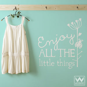 Enjoy the Little Things Inspirational Wall Quotes Vinyl Wall Decals - Wallternatives