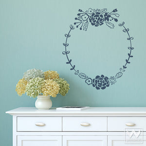 Delicate, Romantic, Vintage, and Shabby Chic Flower Frames Vinyl Wall Decals - Wallernatives