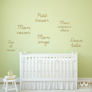 French Quotes and Phrases Vinyl Wall Decals for Nursery - Wallternatives
