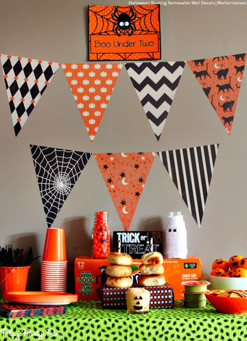 Halloween Bunting Flags Banner Wall Decal - Holiday Party Decorations ...