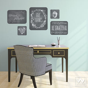 Adhesive Wall Decor with Thanksgiving Quotes Vinyl Wall Decals - Wallternatives