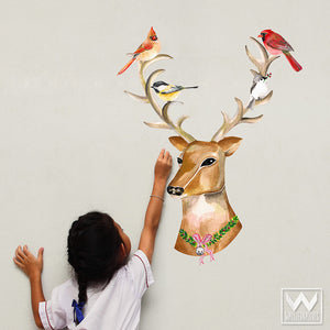 Peel and Stick Dress Up Removable Christmas Reindeer Wall Decals - Wallternatives