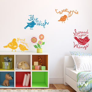 Adhesive Wall Mural Vinyl Wall Decals - Bird Designs for Kids Room Decor - Wallternatives