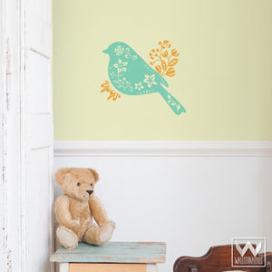 Birds and Flowers Cute Vinyl Wall Decals for Nursery Decorating - Wallternatives