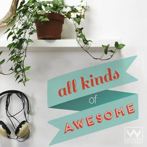 Inspirational Awesome Banner Removable Wall Decals - Wallternatives