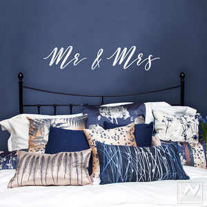 Mr & Mrs Wall Decals for Peel and Stick Wall Art Quote - Wallternatives