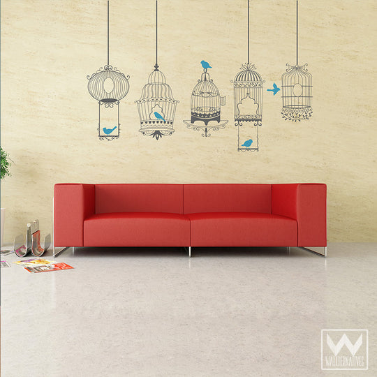 Bird Cage Vinyl Wall Decal Nursery Girls Kids Room Wall Decor For Home Wallternatives