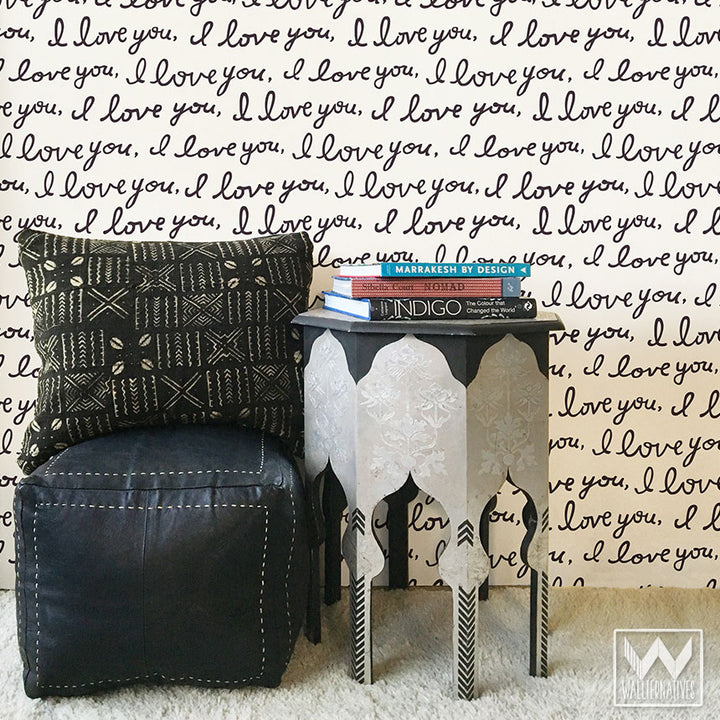 Art Nouveau Feather Damask Removable Wallpaper Peel and Stick Decor