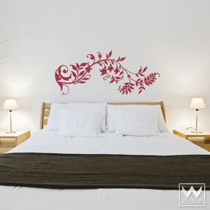 Decorative and Ornate Flower Vinyl Wall Decals for Chic Bedroom Decor - Wallternatives