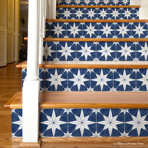 You're A Star Tile Stair Riser Decals: White on Blue
