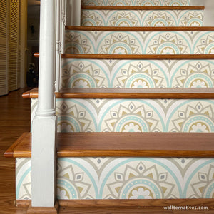 Bohemian Decor Mandala Wallpaper Stair Design Decals - Wallternatives wallternatives.com