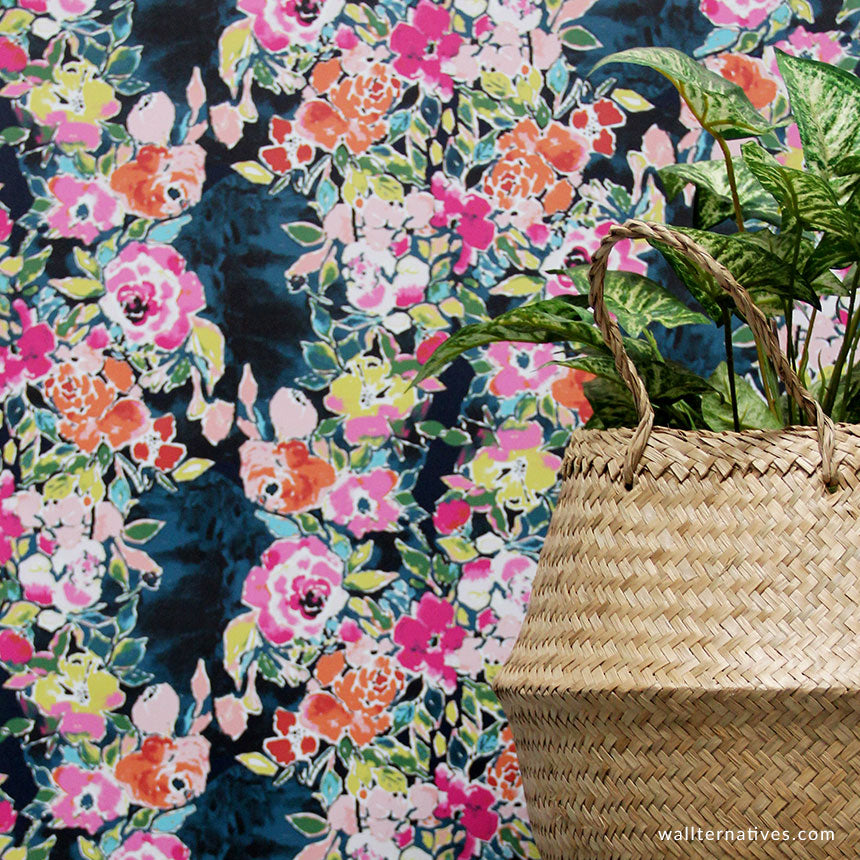 Budquette Bari J. Removable Wallpaper has a Garden Flower Pattern