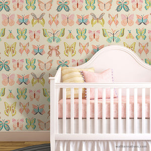 Little Girls Room Makeover with Butterfly Removable Wallpaper