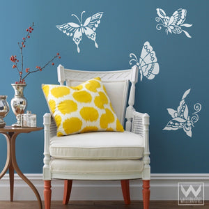Decorative Wall Art - Colorful Butterfly Vinyl Wall Decals - Wallternatives