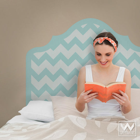 Chevron Pattern Headboard For Beds Adhesive And Removable Wall Decal
