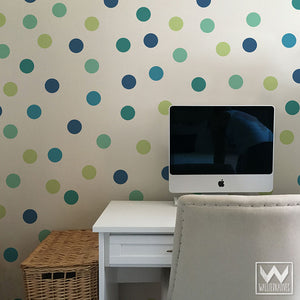 Decorative Wall Decals Circle Shapes Blue Dorm Room or Boys Nursery - Wallternatives