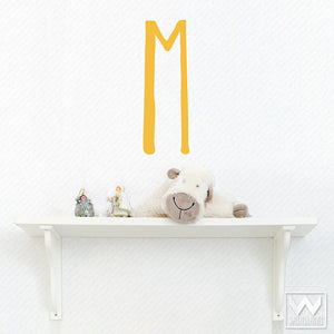 Cute Kids Room Decor - Colorful Monogram Letter Vinyl Wall Decals