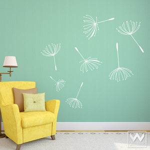 Dandelions and Flowers Vinyl Wall Decals for Stick On Wall Murals