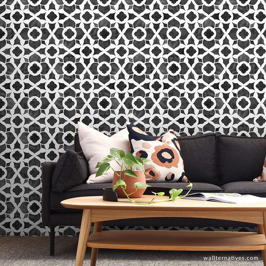 Modern Removable Wallpaper, Tile Design Wallpapers, Abstract Wall Art ...