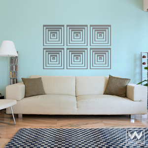Decorate Walls with Peel and Sticks Designs - Geometric and Modern Squares Vinyl Wall Decals - Wallternatives