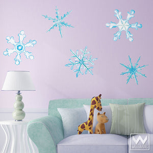 Winter Snowflake Removable Christmas Wall Decals for Holiday Decorating - Wallternatives