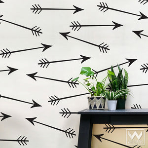 Large Arrows Shapes Vinyl Wall Decals for Boho Bedroom or Modern Tribal Living Room - Wallternatives