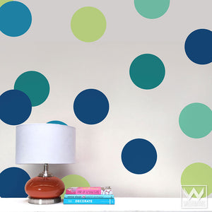 Large Blue Colored Circles Vinyl Wall Decals for Colorful Nursery or Bedroom - Wallternatives Wall Stickers