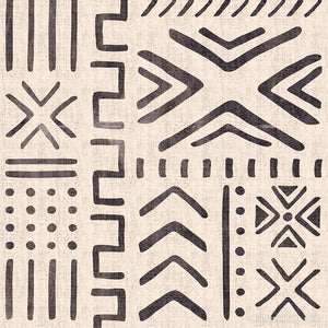 Tribal Removable Wallpaper - African Mudcloth Pattern - Peel and