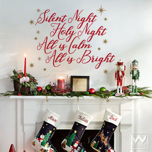 Christmas Wall Decals - Silent Night Saying - Wallternatives