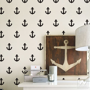 Decorate for a pirate themed boys room or coastal beach decor using Anchor Vinyl Wall Decals