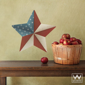Patriotic Old Glory Flag Star Removable Wall Decals for Holiday Decorating and Fourth of July Party Decor - Wallternatives