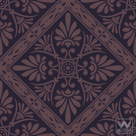 Art Nouveau Feather Damask Removable Wallpaper Peel and Stick Decor