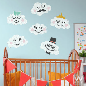 Smiling Cloud Faces Bonnie Christine Removable Wall Decals