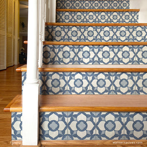 Duomo Tile Stair Riser Decals: Blue