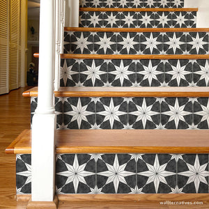 You're A Star Tile Stair Riser Decals: White on Black