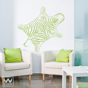 Zebra Rug Vinyl Wall Decals - Modern African Tribal Wall Stickers - Wallternatives
